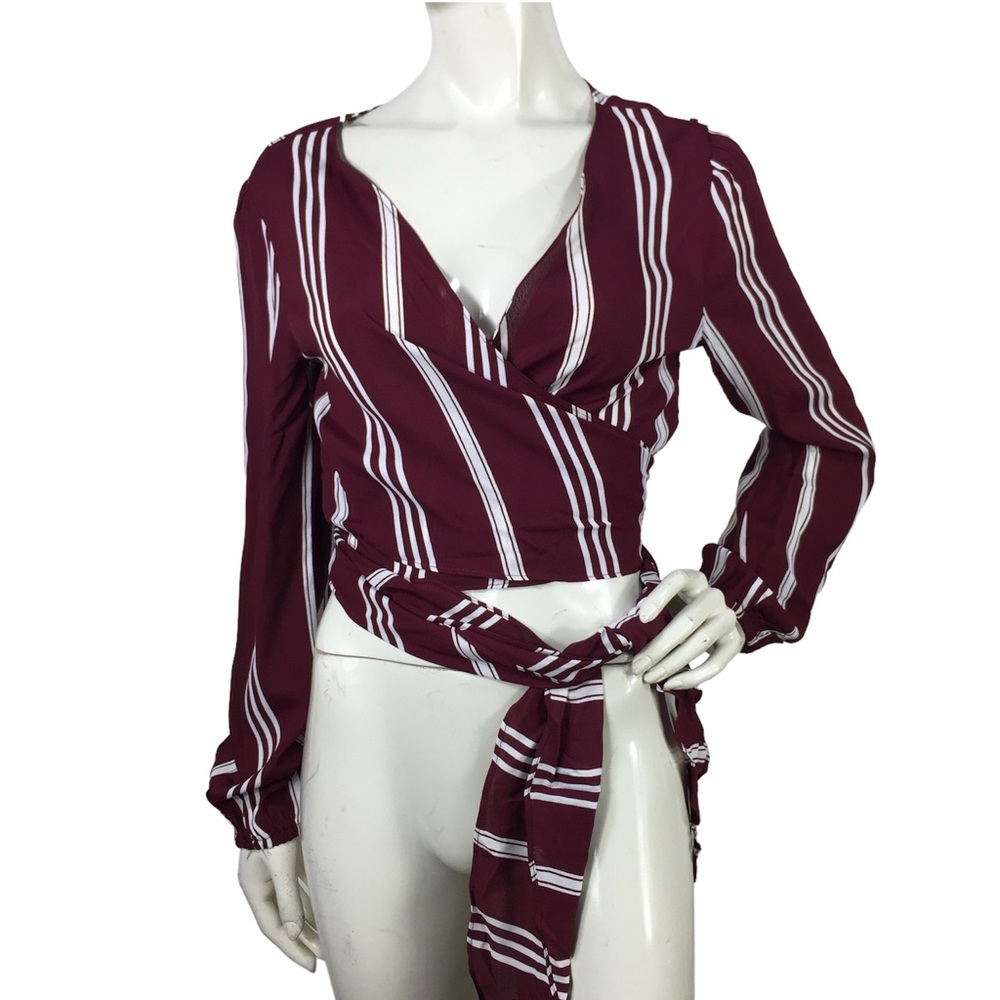 Flynn Skye Wrap Top Multi-way Convertible Long Sleeve L